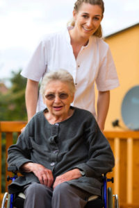 caregiver and female senior